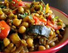 Moroccan Eggplant With Garbanzo Beans