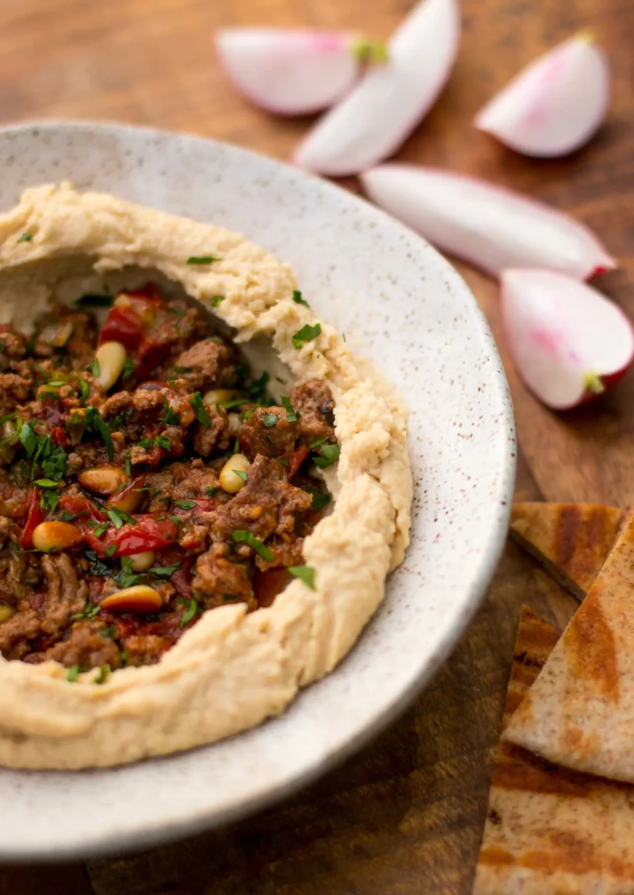 Moroccan Vegetable- Topped Hummus