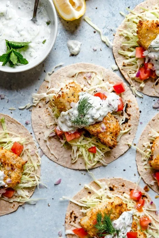 Mouthwatering Fish Tacos with Homemade Tzatziki Sauce