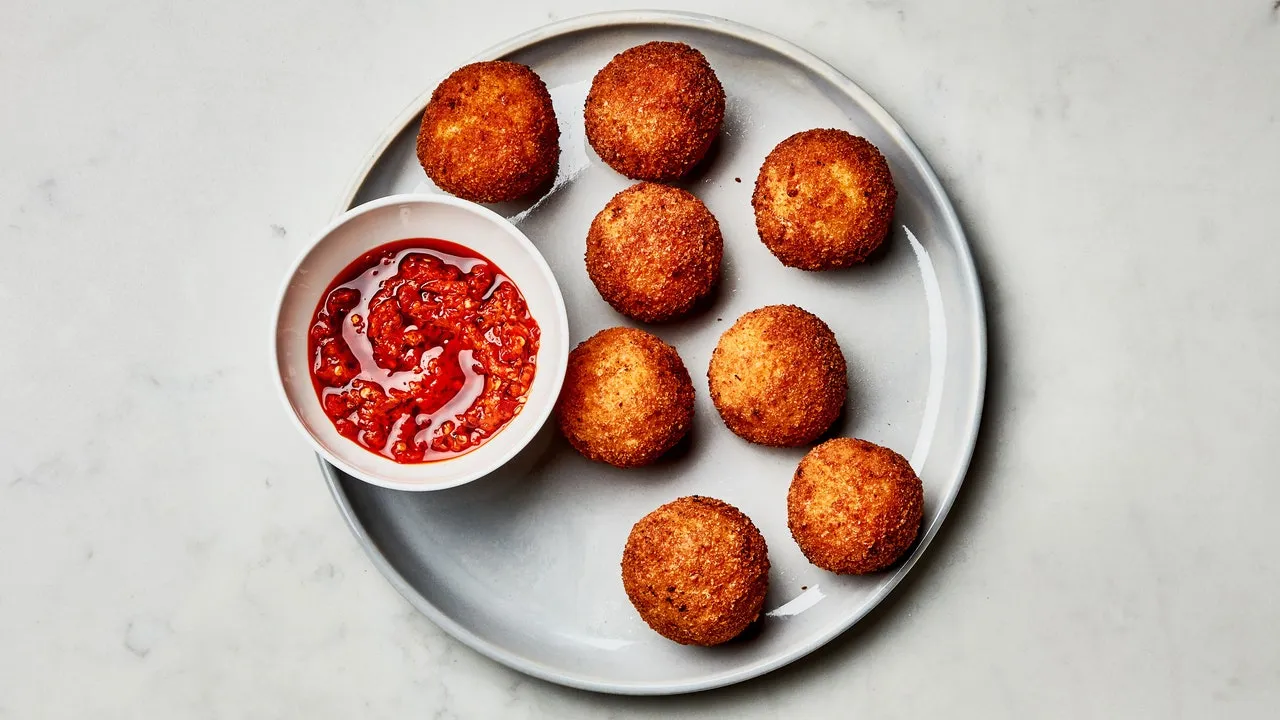 Mozzarella- Filled Rice Risotto Balls