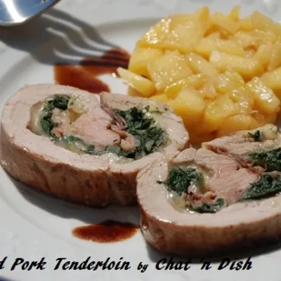 Mozzarella And Prosciutto Stuffed Pork Tenderloin With Spinach