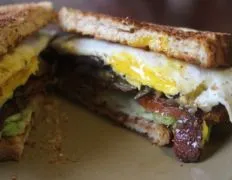 Mushroom And Fried-Egg Blt Clubs