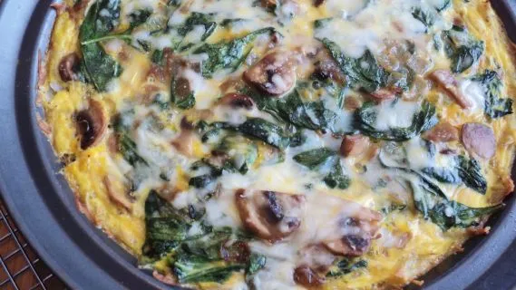 Mushroom And Spinach Quiche With Potato