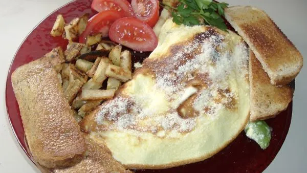 Mushroom, Bell Pepper, And Cheese Omelet