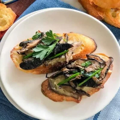 Mushroom- Olive Bruschetta