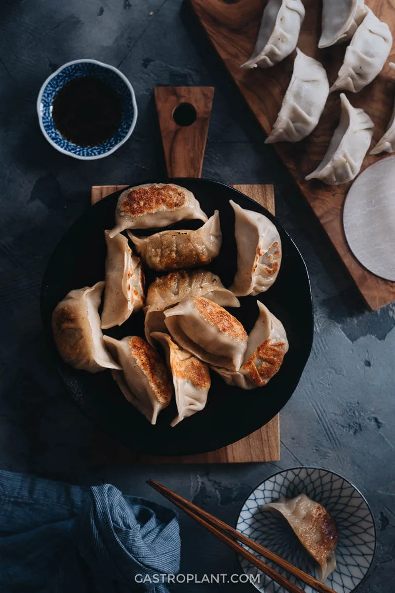 Mushroom Tofu Jiaozi Chinese Dumplings