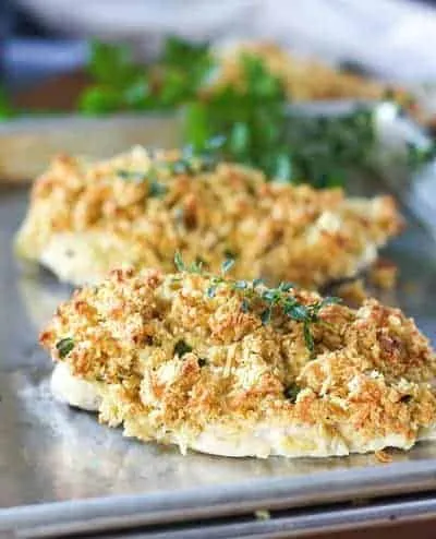 Mustard/Parm Fried Chicken Breasts