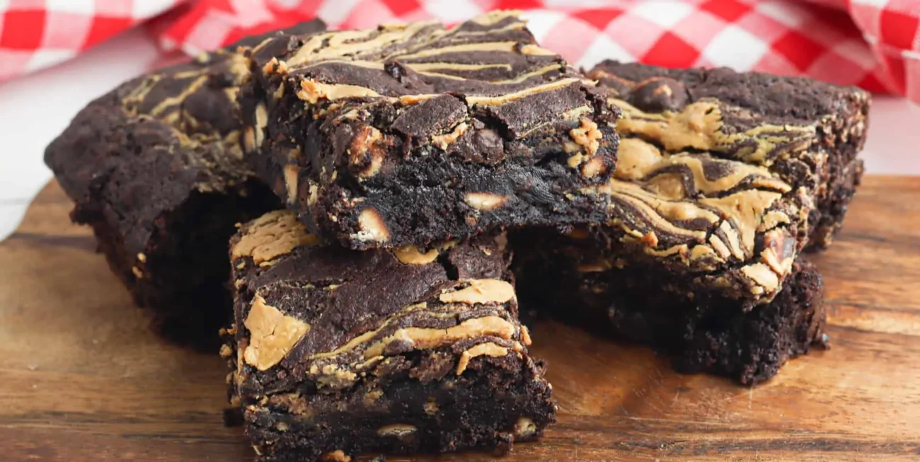 Natural Peanut Butter Swirl Brownies