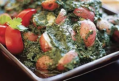 New Potatoes In Spinach Sauce