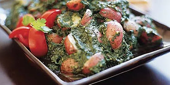 New Potatoes In Spinach Sauce