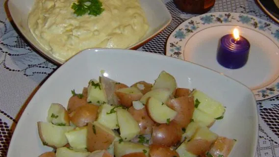 New Potatoes With Three- Cheese Fondue