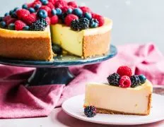 New York Style Cheesecake On Shortbread