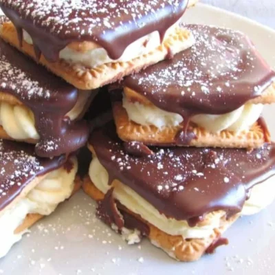 No Cook Chocolate Eclair Squares