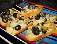 Olive-Cheese Crostini