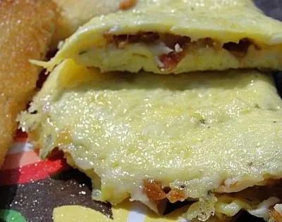 Omelet With Bacon And Parmesan Cheese