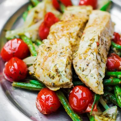 One Pan Mediterranean Baked Halibut