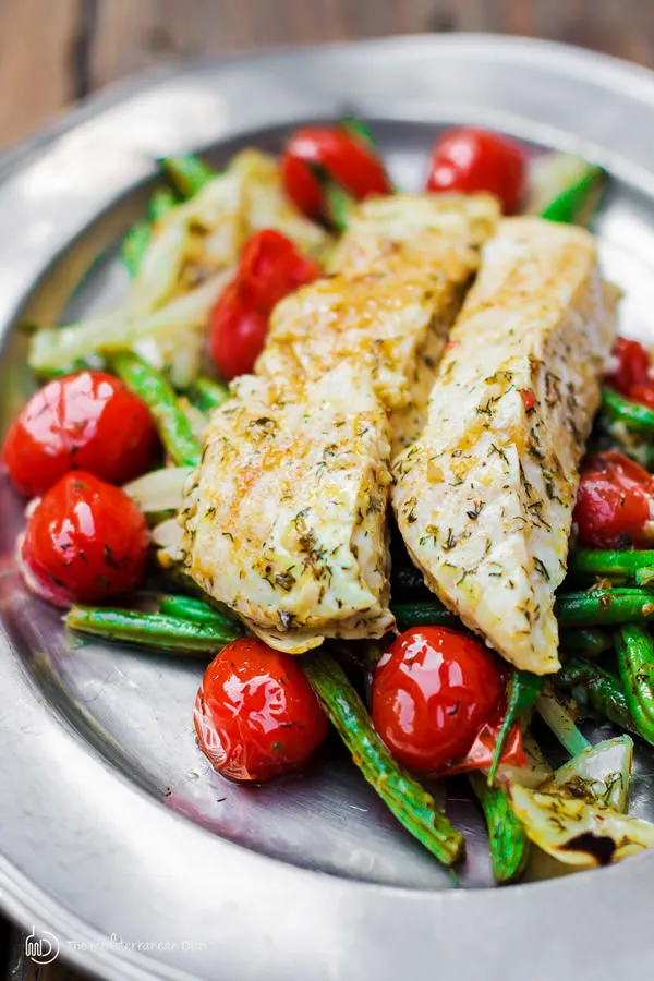 One Pan Mediterranean Baked Halibut