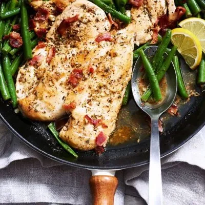 One Skillet Chicken With Bacon And Green Beans