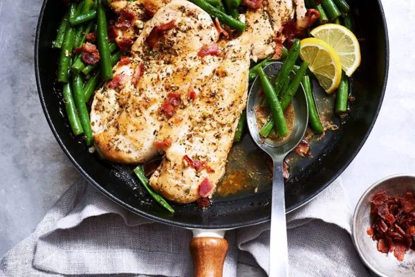 One Skillet Chicken With Bacon And Green Beans