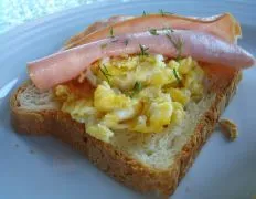 Open-Face Danish Ham And Egg Sandwich