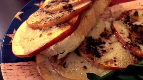 Open-Faced Apple Tahini Sandwich