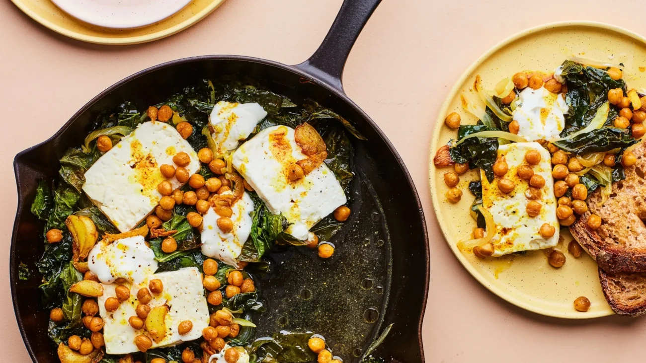 Open-Faced Omelet With Feta, Roasted Tomatoes And Spinach