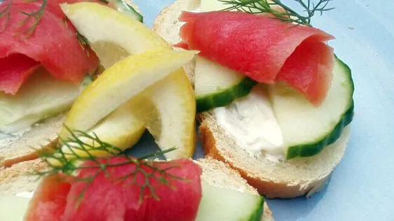 Open-Faced Salmon Tea Sandwiches