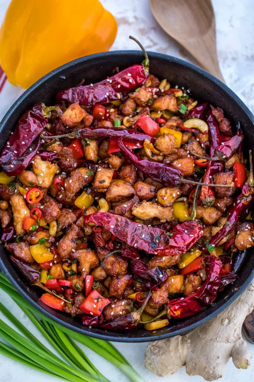 Orange Chicken With Red Chilies, Szechuan Style