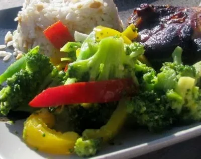Orange-Sauced Broccoli And Peppers