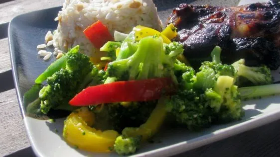 Orange-Sauced Broccoli And Peppers