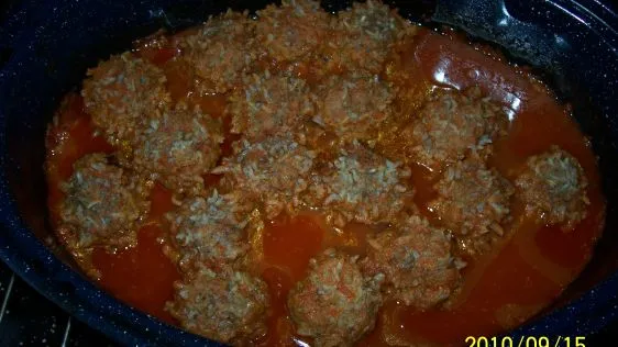 Oven Baked Porcupine Meatballs