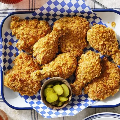 Oven Fried Chicken With Corn Flakes