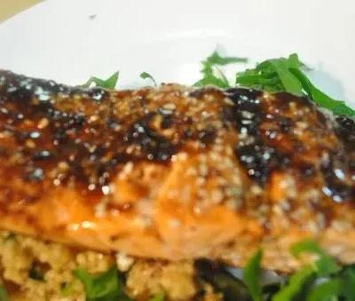 Oven Roasted Salmon With Balsamic Sauce