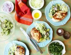 Pan Grilled Chicken With Avocado And Red