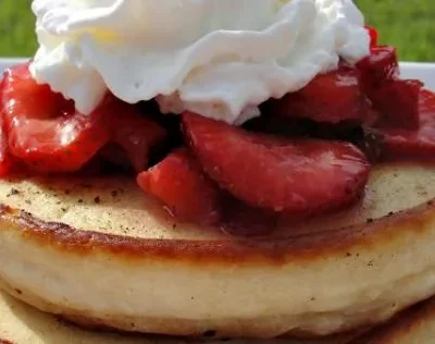 Pancakes With Fresh Strawberries