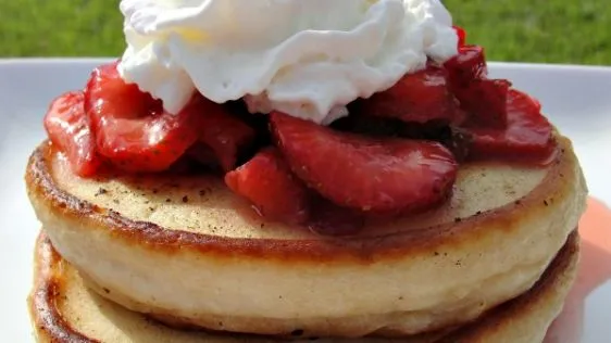 Pancakes With Fresh Strawberries