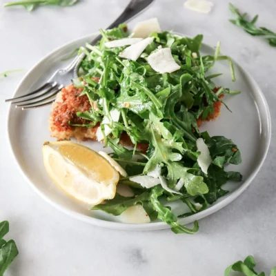 Parmesan Crusted Chicken With Arugula