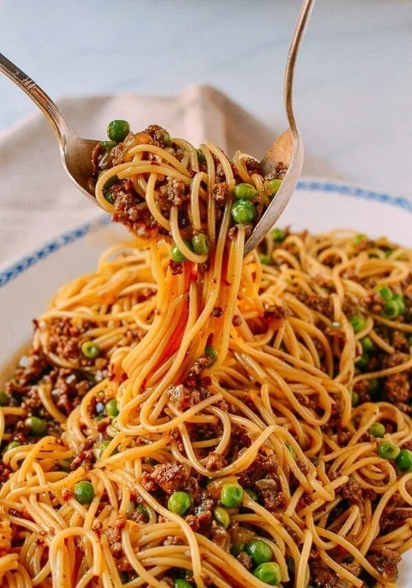 Pasta & Chinese Udong Noodles In Tomato Sauce