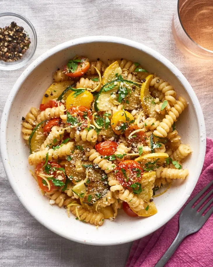 Pasta With Baby Veggies And Lemon