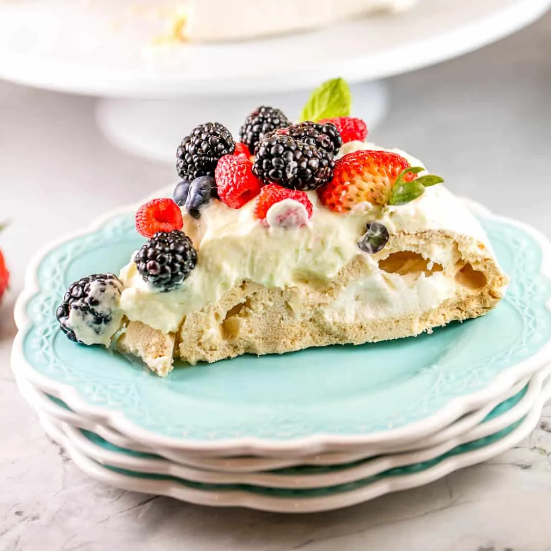 Pavlovas With Lemon Curd And Tropical Fruit