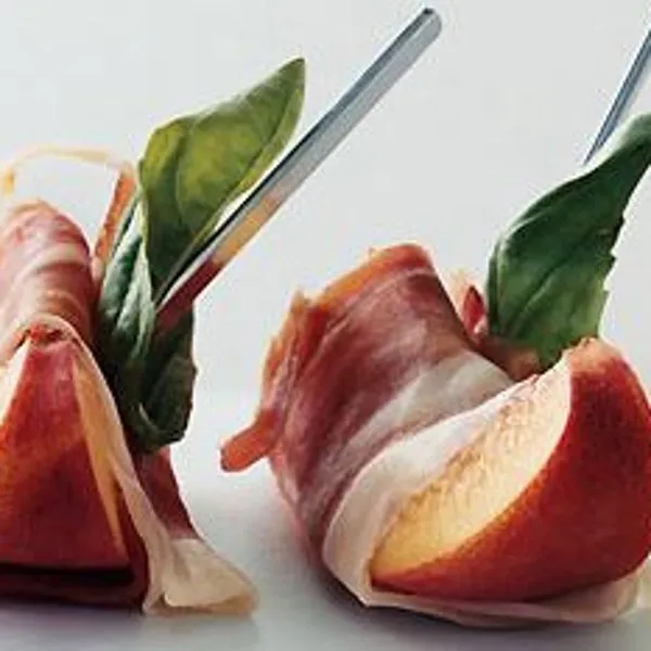 Peaches With Serrano Ham And Basil