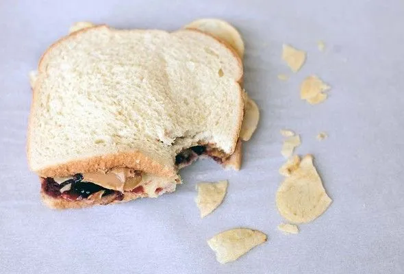 Peanut Butter, Jelly, And Chip Sandwich