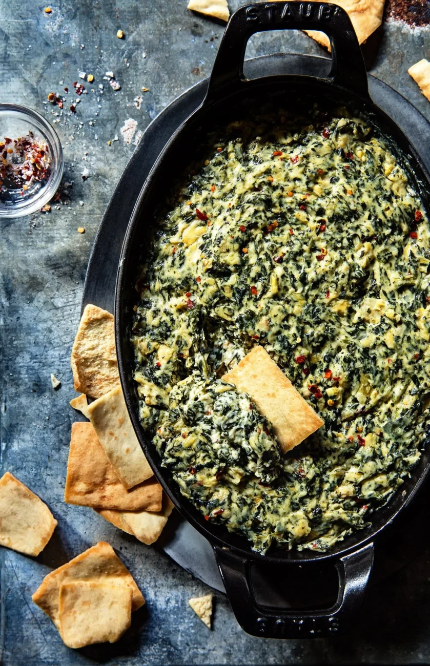 Pecan -Crusted Spinach Artichoke Dip