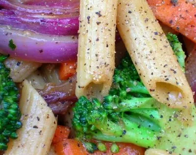 Penne With Ginger Garlic &Amp; Vegetables