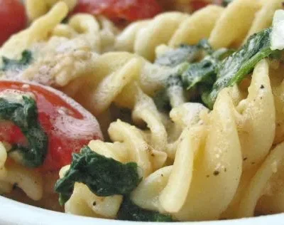 Penne With Spinach And Asiago Cheese