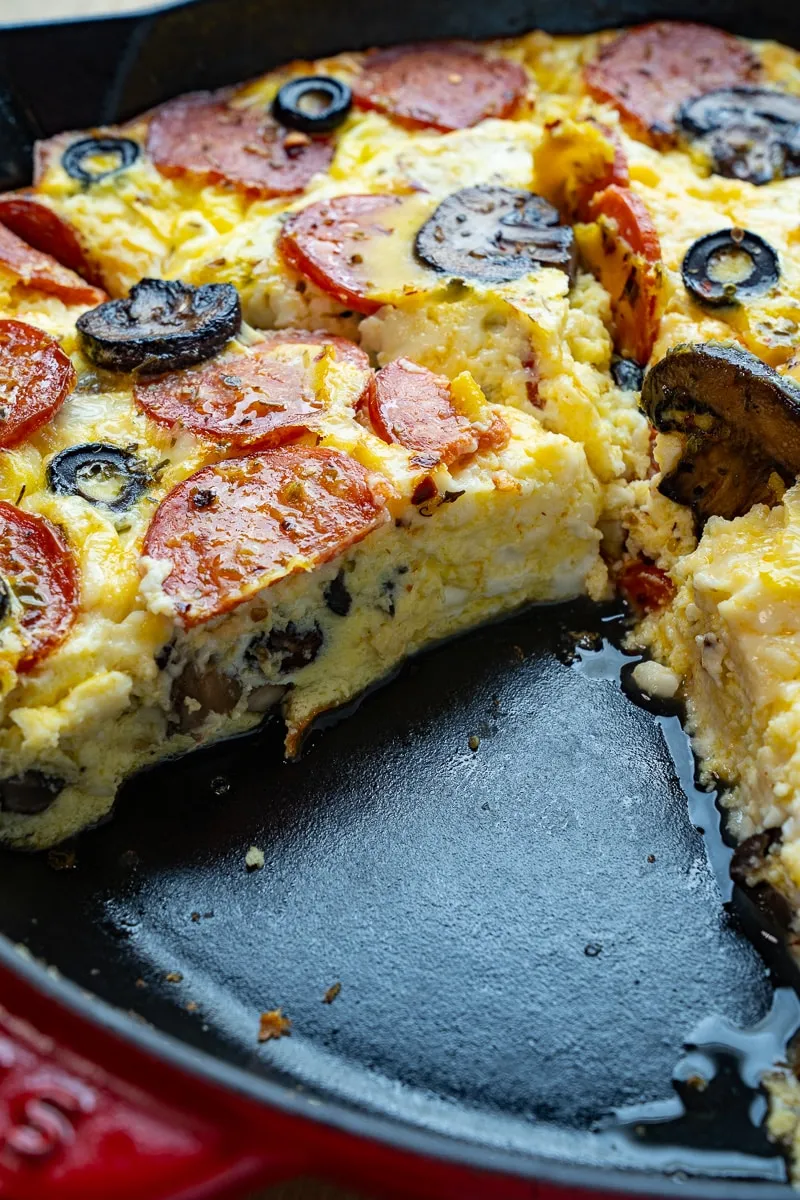 Pepperoni Egg Pizza Bake Casserole