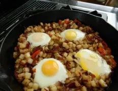 Perfectly Crispy Corned Beef Hash with Sunny Side Up Eggs