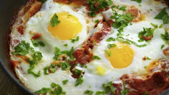 Persian Eggs Poached In Tomato Sauce