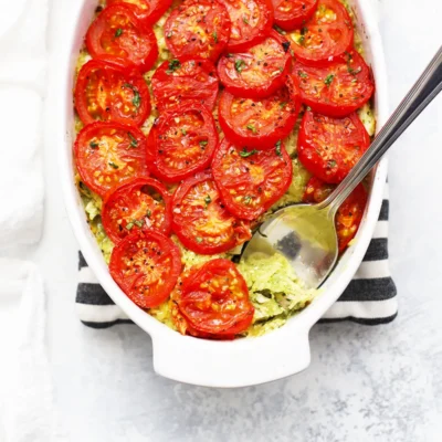 Pesto Spaghetti Squash With Tomatoes