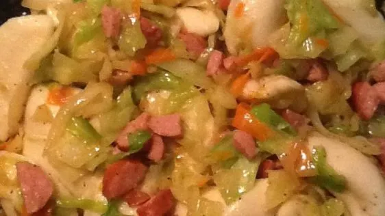 Pierogies And Kielbasa Skillet Casserole